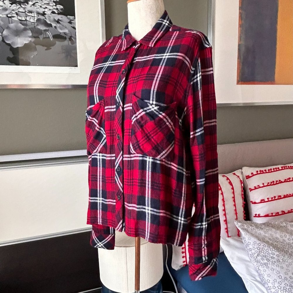 Rails Button Down Plaid Loose Top With Double Poc… - image 3